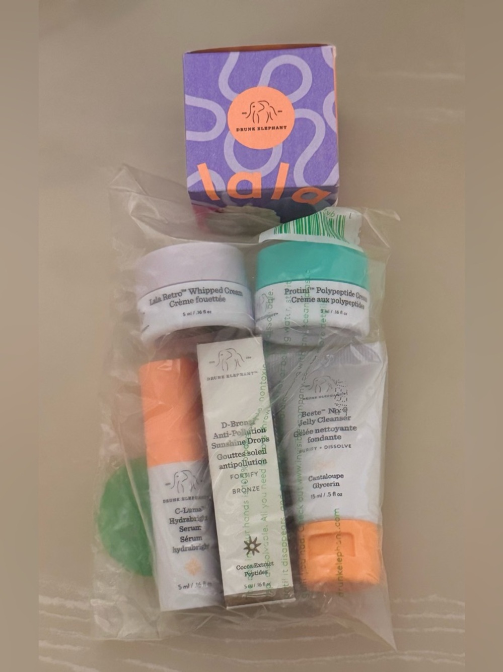 Drunk Elephant Littles Set + Lala Retro Whipped Cream Moisturizer 15ml Bundle